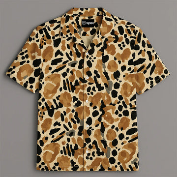Brown Printed Half Sleeve Shirt