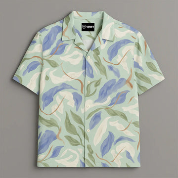 Green Leaf Printed Half Sleeve Shirt