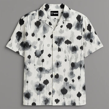 Grey Printed Half Sleeve Shirt