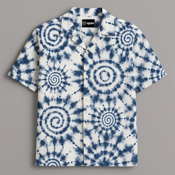 Navy Blue Printed Half Sleeve Shirt