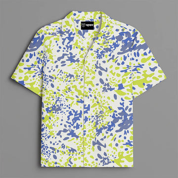 Neon Green Printed Half Sleeve Shirt