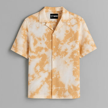 Orange Printed Half Sleeve Shirt
