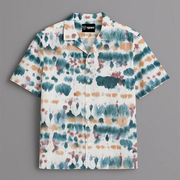 Blue Printed Half Sleeve Shirt