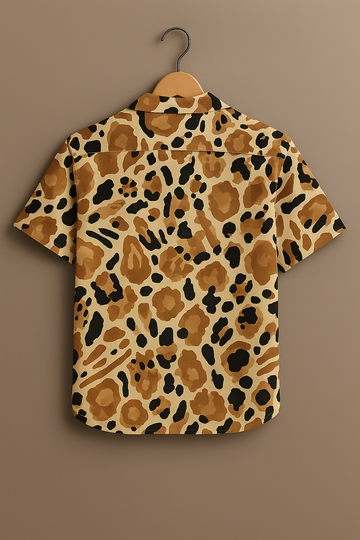Brown Printed Half Sleeve Shirt