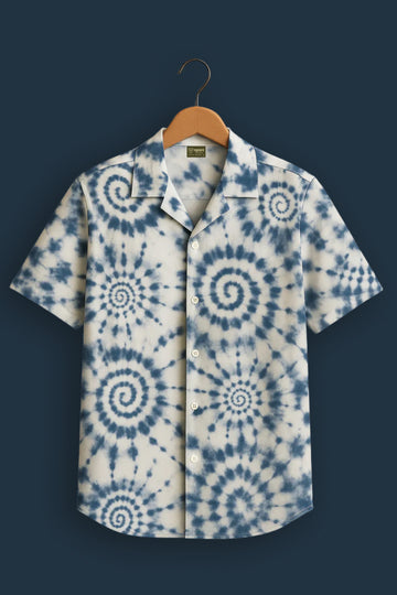 Navy Blue Printed Half Sleeve Shirt