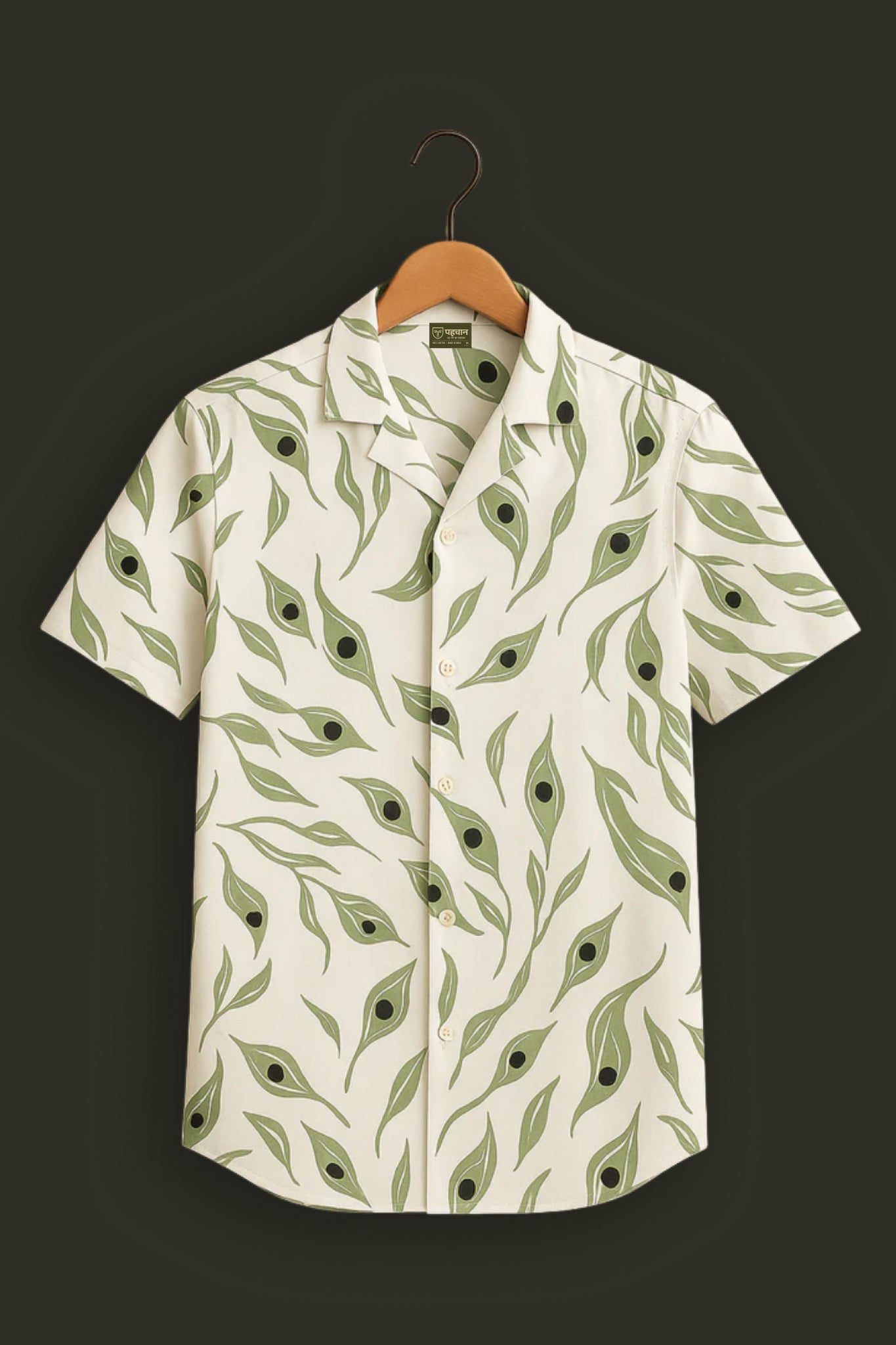 White Printed Half Sleeve Shirt