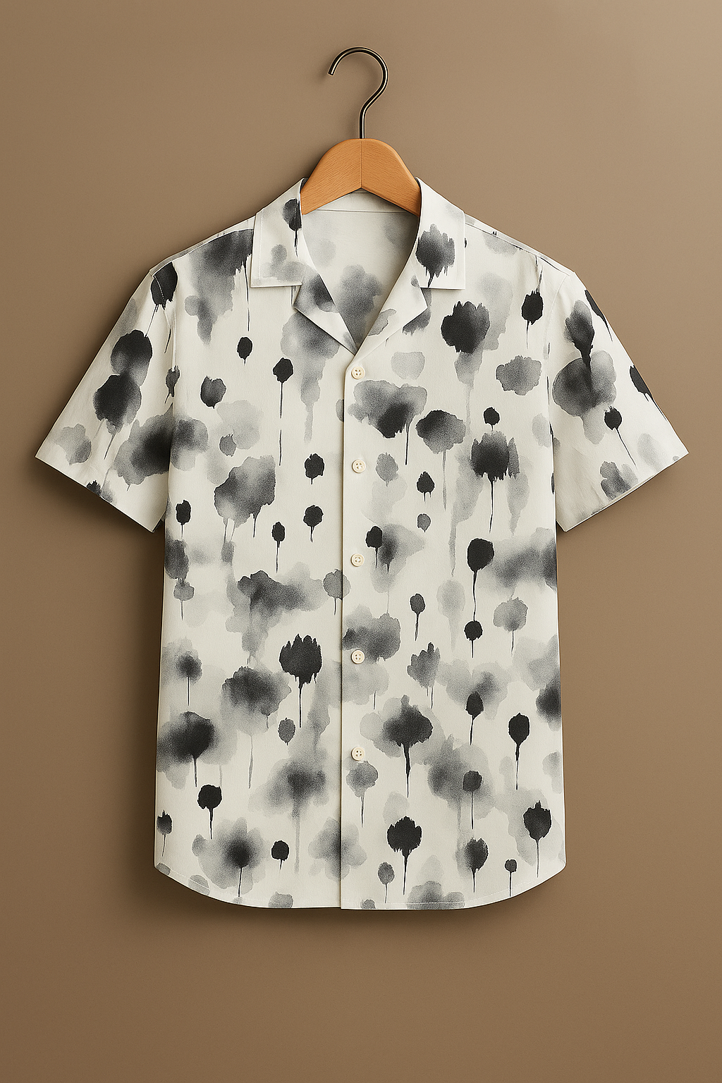 Grey Printed Half Sleeve Shirt