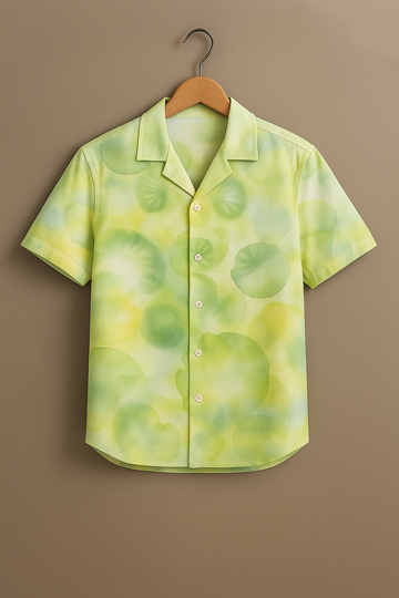 Lime Yellow Printed Half Sleeve Shirt