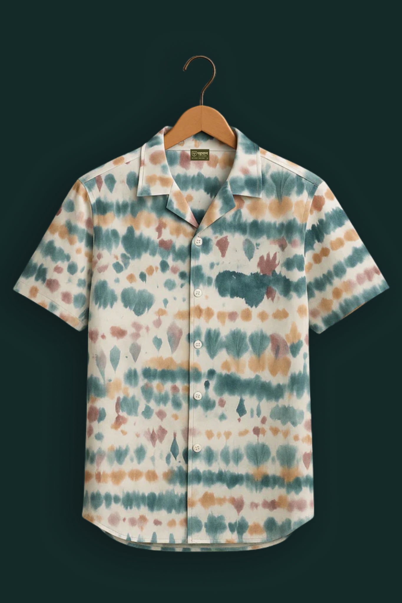 Blue Printed Half Sleeve Shirt