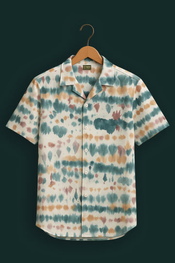 Blue Printed Half Sleeve Shirt