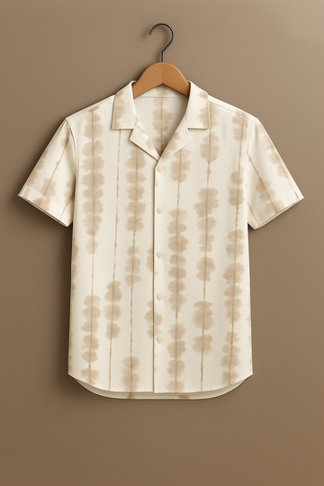 Off White Printed Half Sleeve Shirt