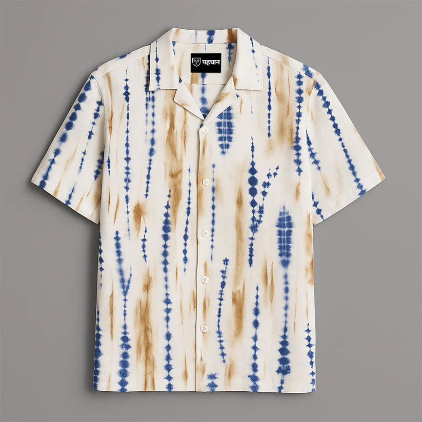 Off White Printed Half Sleeve Shirt