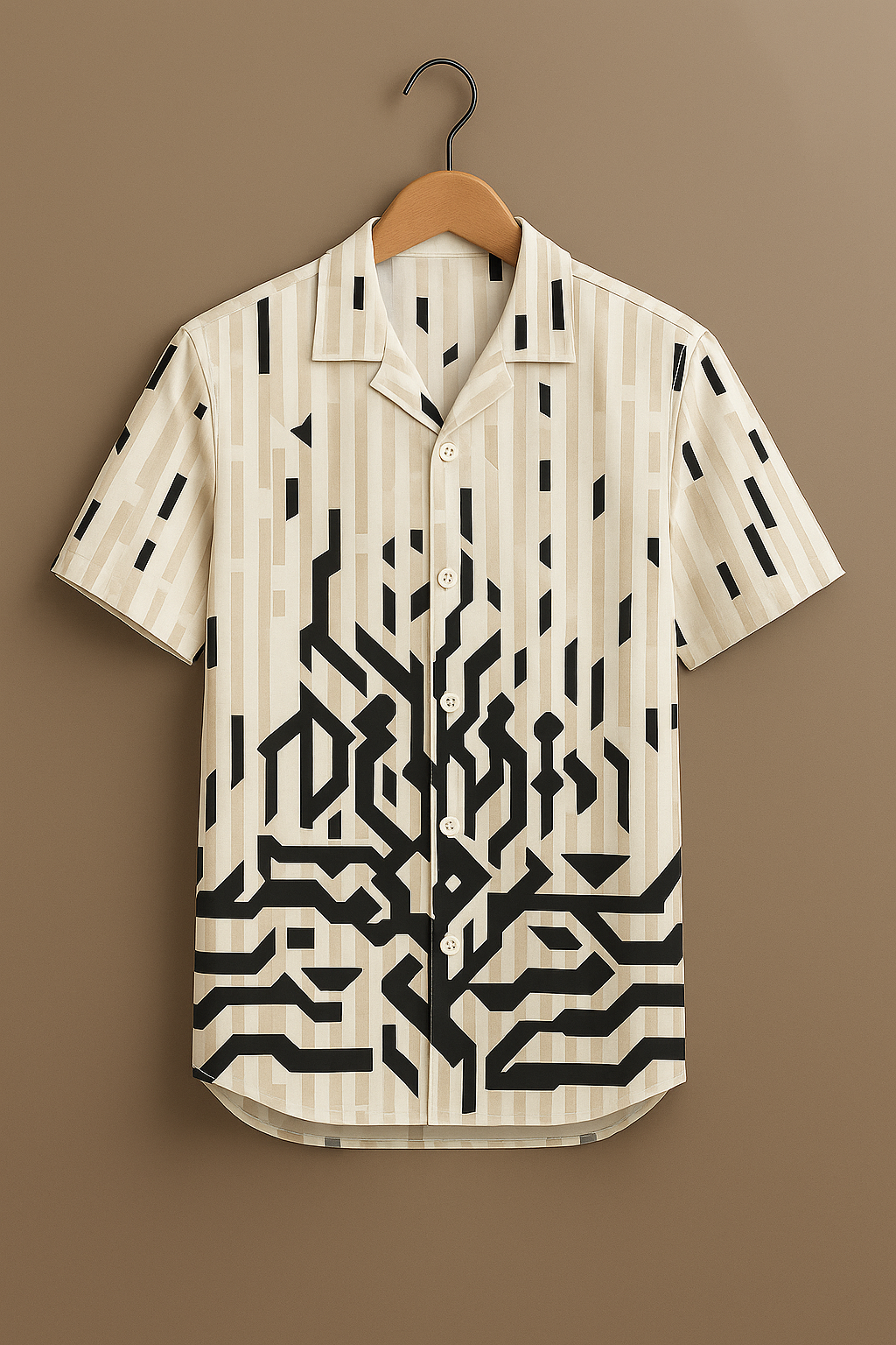 Off White Printed Half Sleeve Shirt