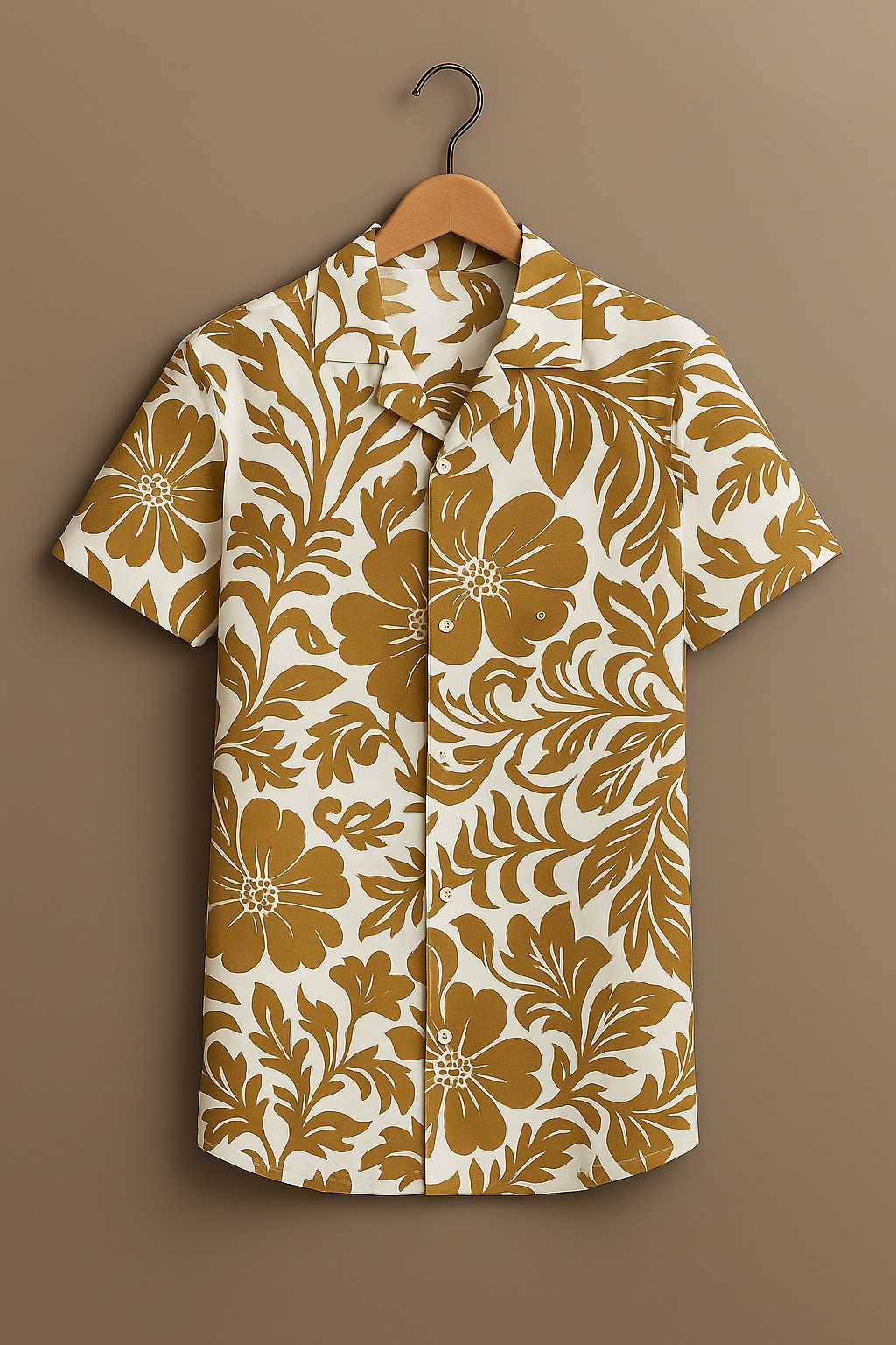Sky And Brown Printed Half Sleeve Shirt