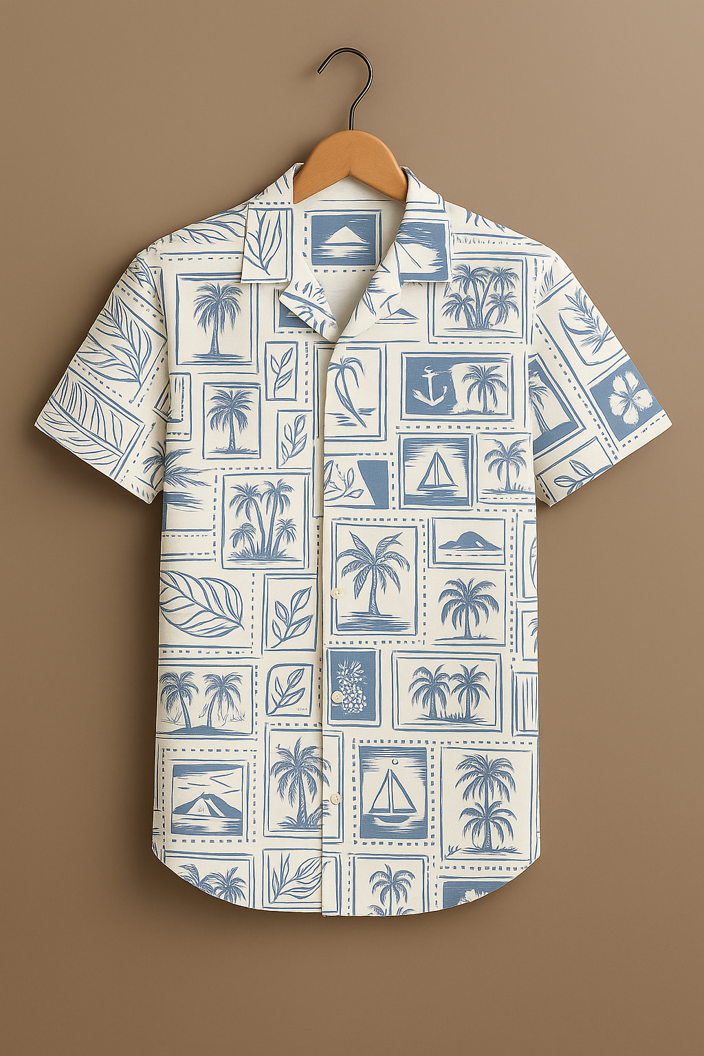 White Printed Half Sleeve Shirt