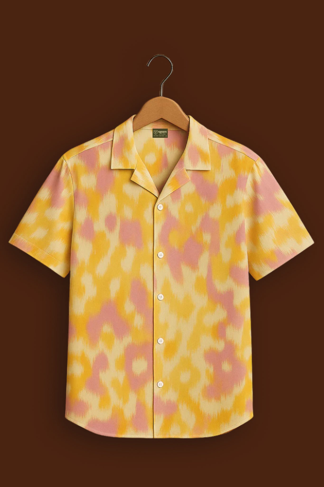 Yellow Printed Half Sleeve Shirt