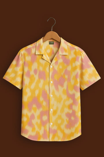 Yellow Printed Half Sleeve Shirt