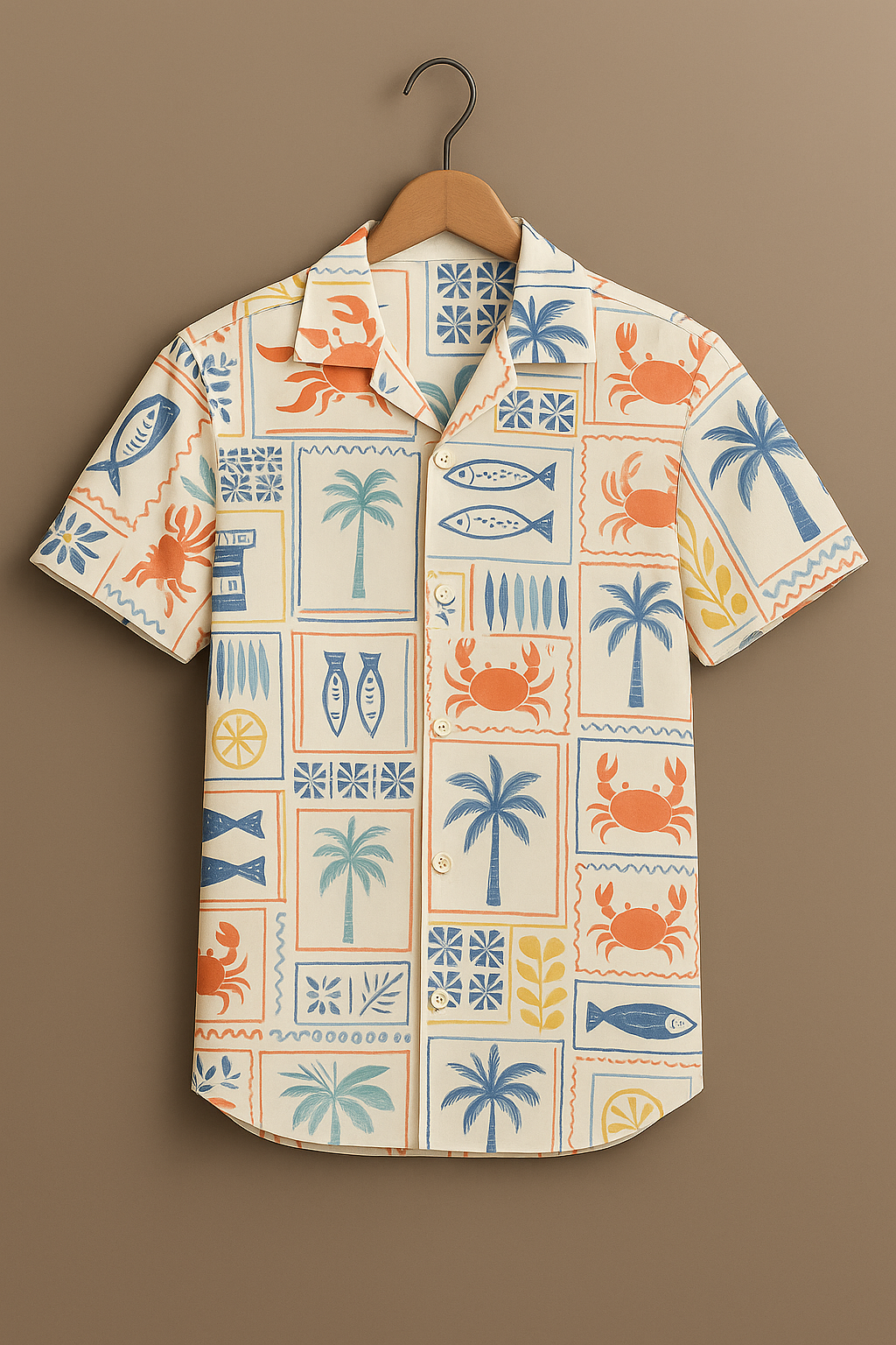 White Printed Half Sleeve Shirt