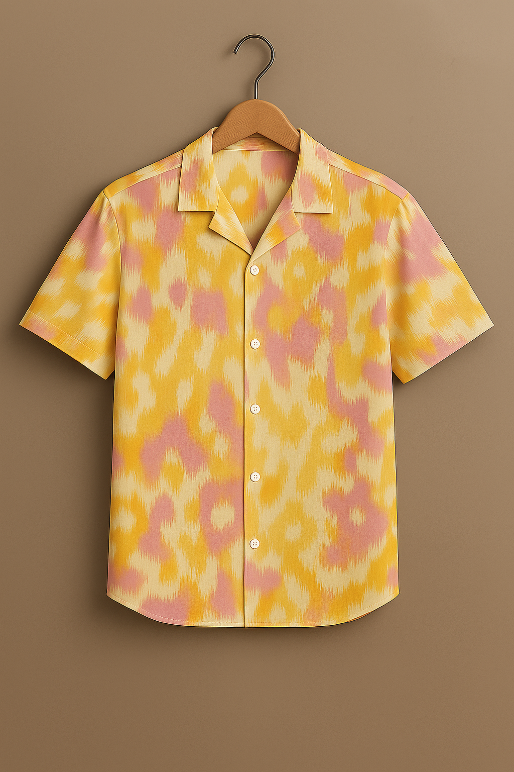 Yellow Printed Half Sleeve Shirt