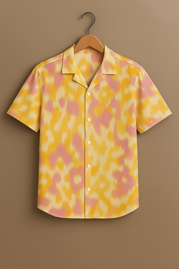 Yellow Printed Half Sleeve Shirt
