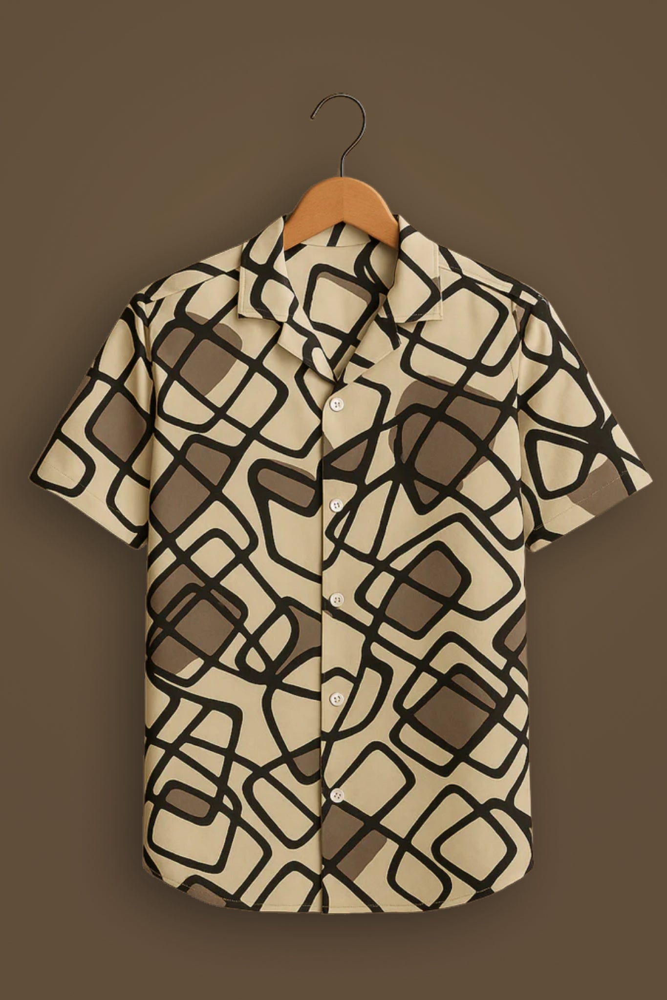 Mustard Printed Half Sleeve Shirt