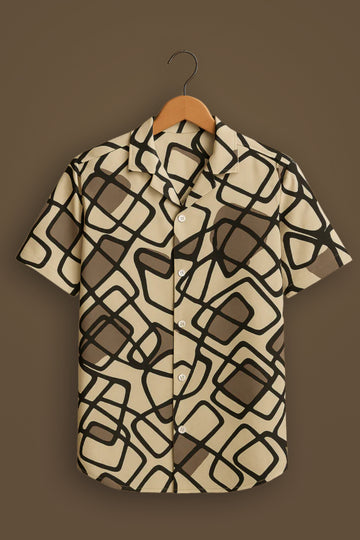 Mustard Printed Half Sleeve Shirt