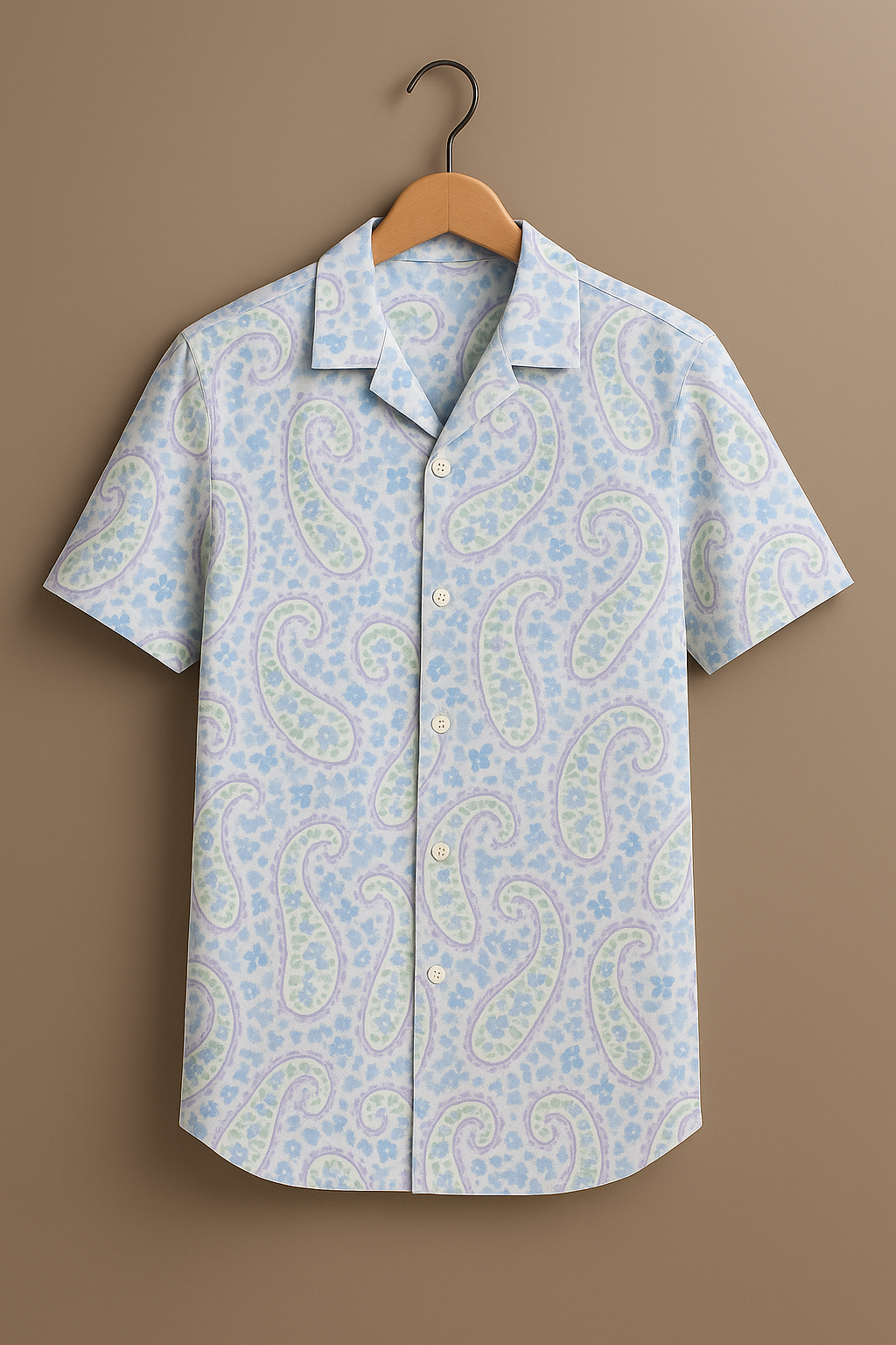 Blue Paisley Printed Half Sleeve Shirt