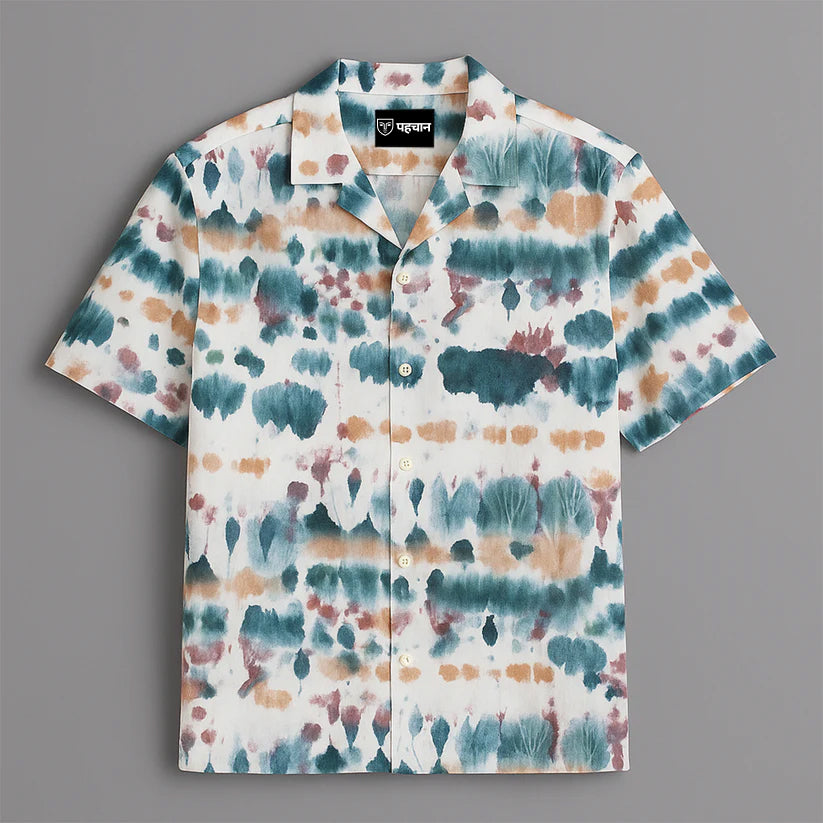 Blue Printed Half Sleeve Shirt