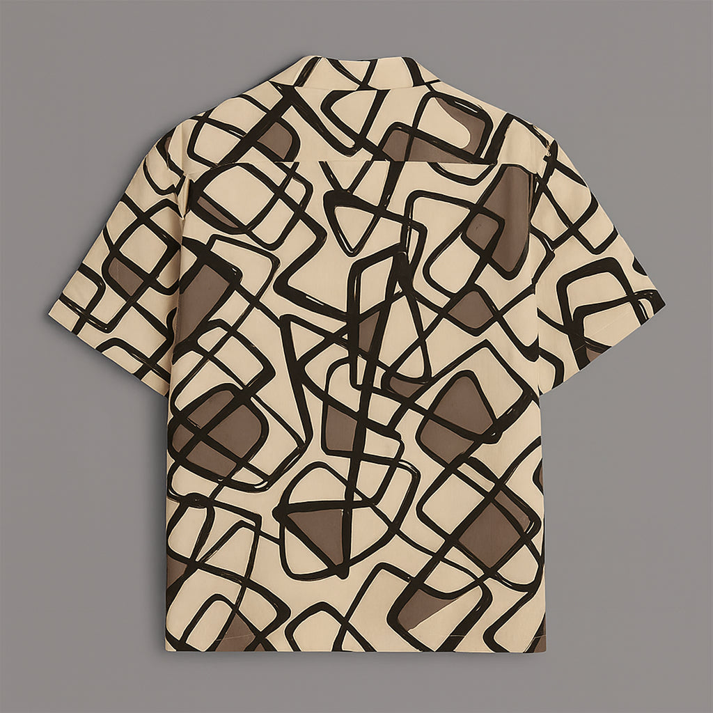 Brown Printed Half Sleeve Shirt