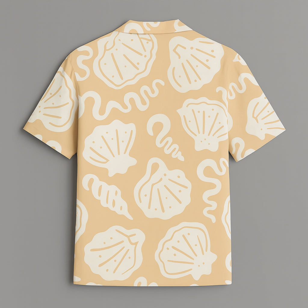 Cream Printed Half Sleeve Shirt
