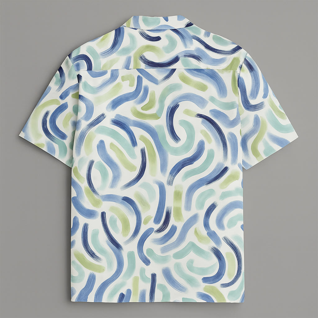 Green Abstract Printed Half Sleeve Shirt