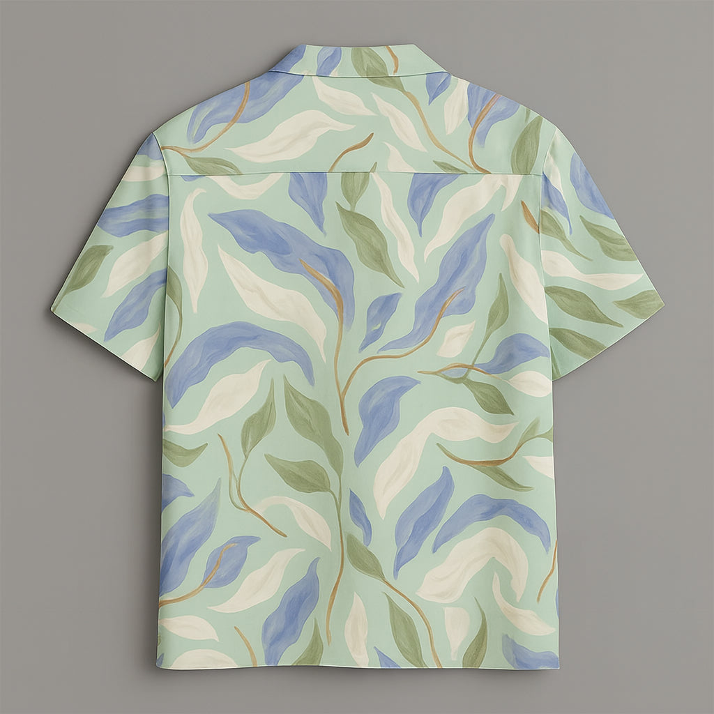 Green Leaf Printed Half Sleeve Shirt