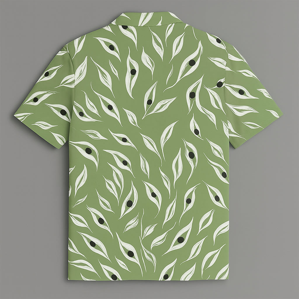 Green Printed Half Sleeve Shirt