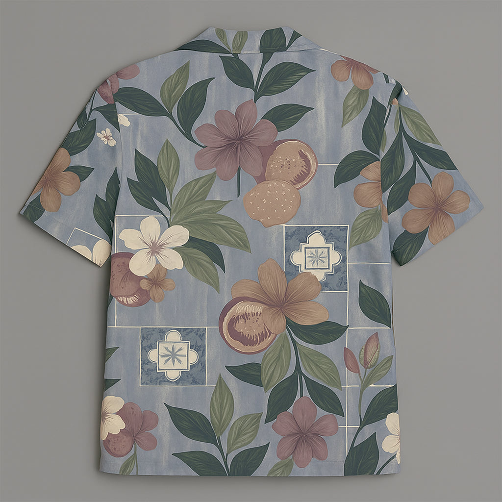 Grey Printed Half Sleeve Shirt
