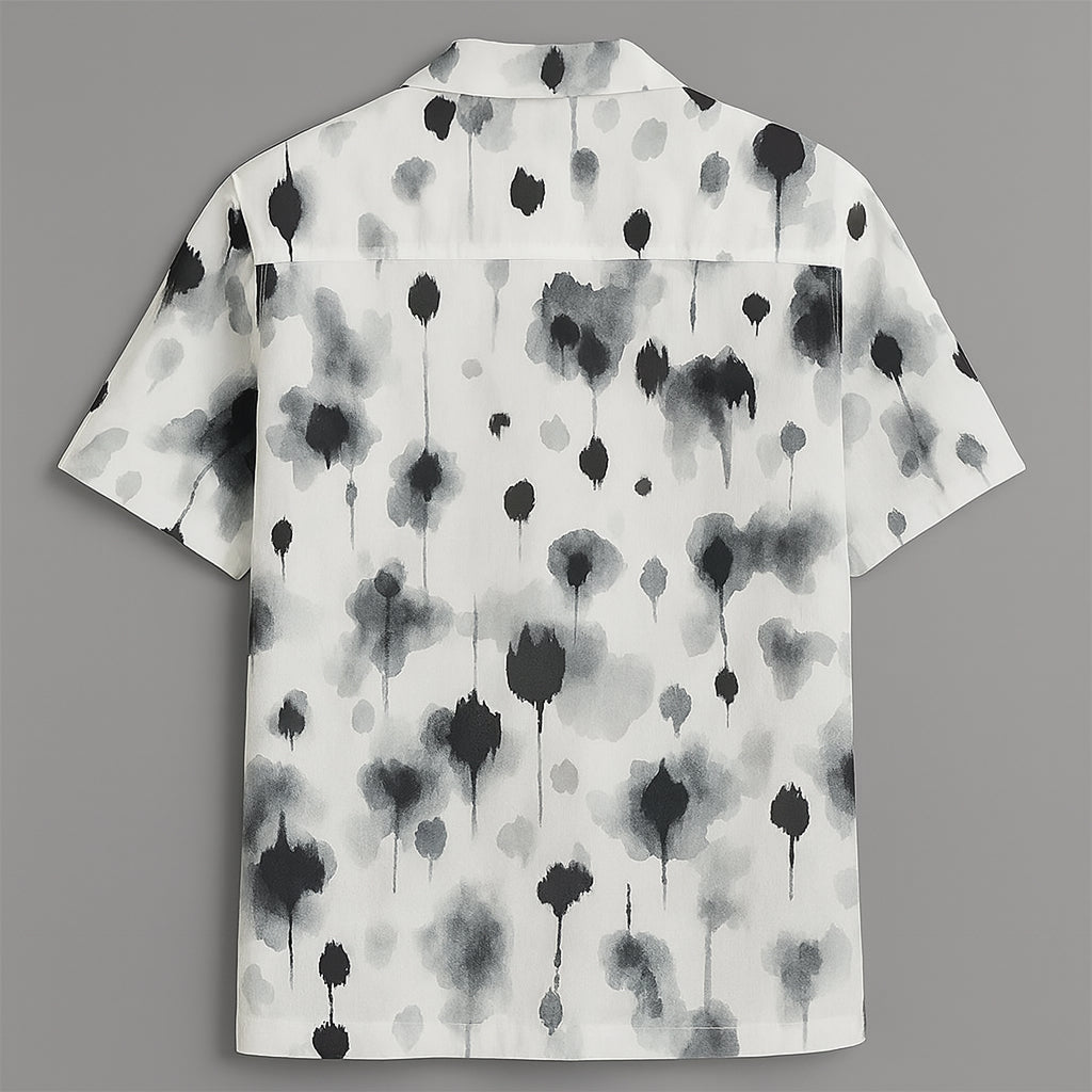 Grey Printed Half Sleeve Shirt