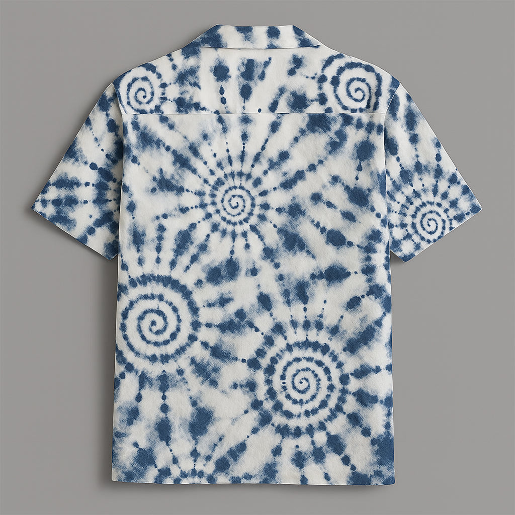 Navy Blue Printed Half Sleeve Shirt