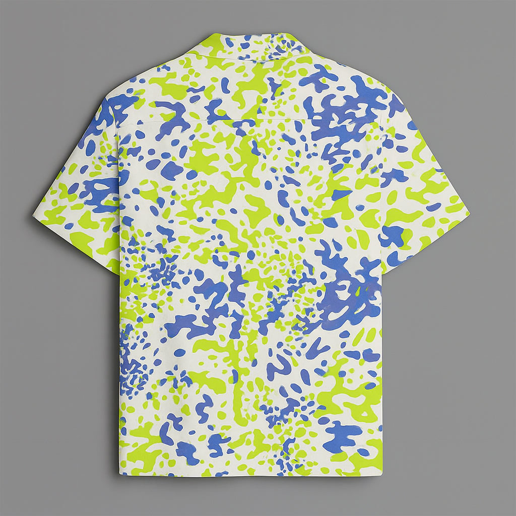 Neon Green Printed Half Sleeve Shirt