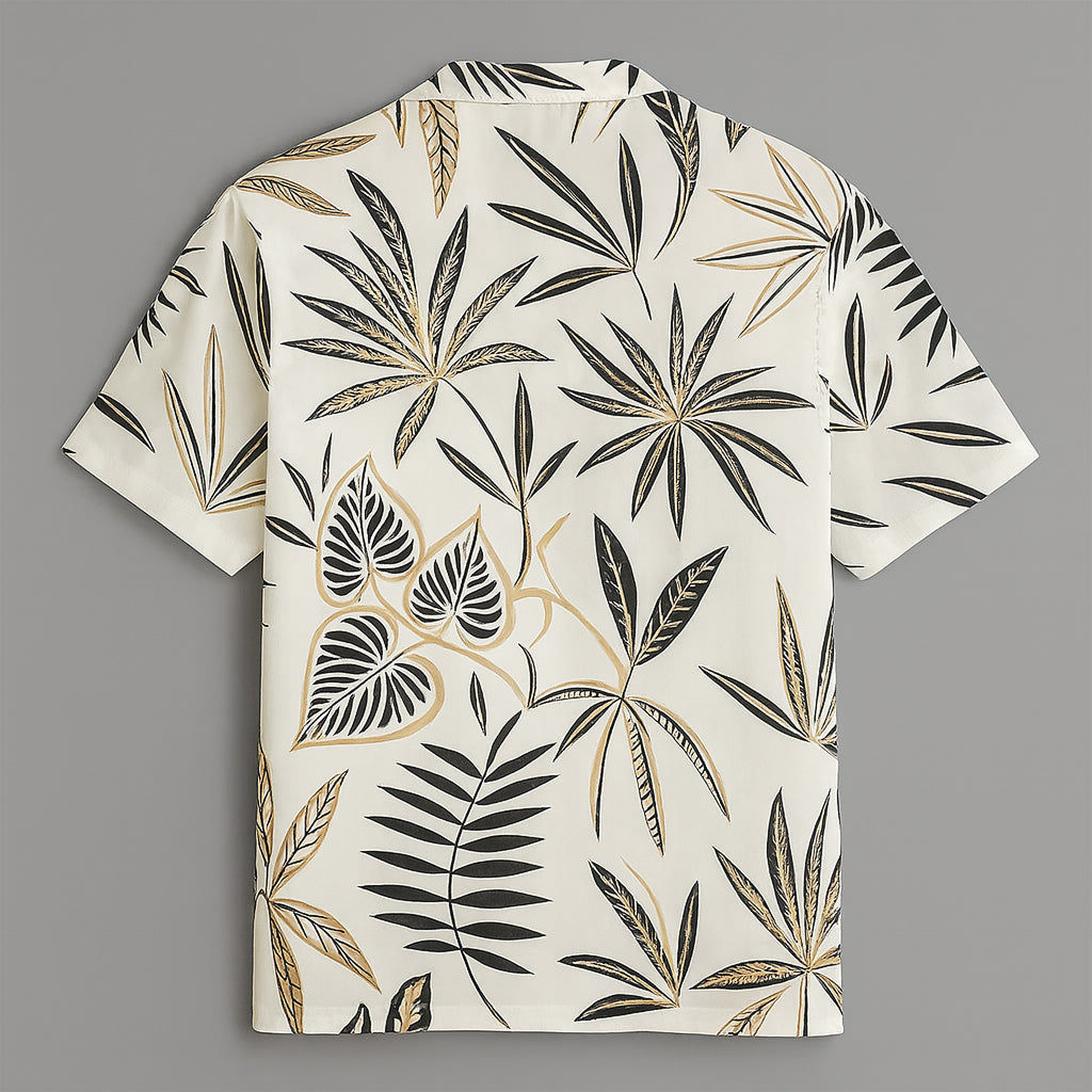 Off White Printed Half Sleeve Shirt