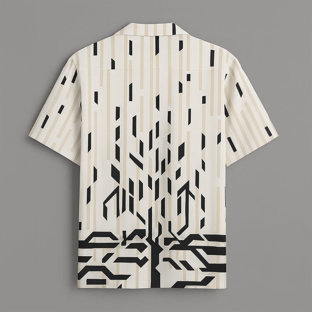 Off White Printed Half Sleeve Shirt