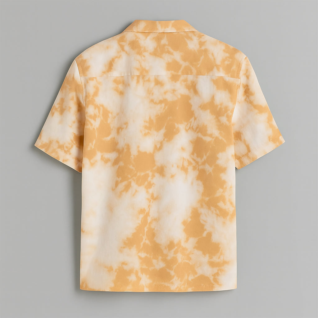 Orange Printed Half Sleeve Shirt
