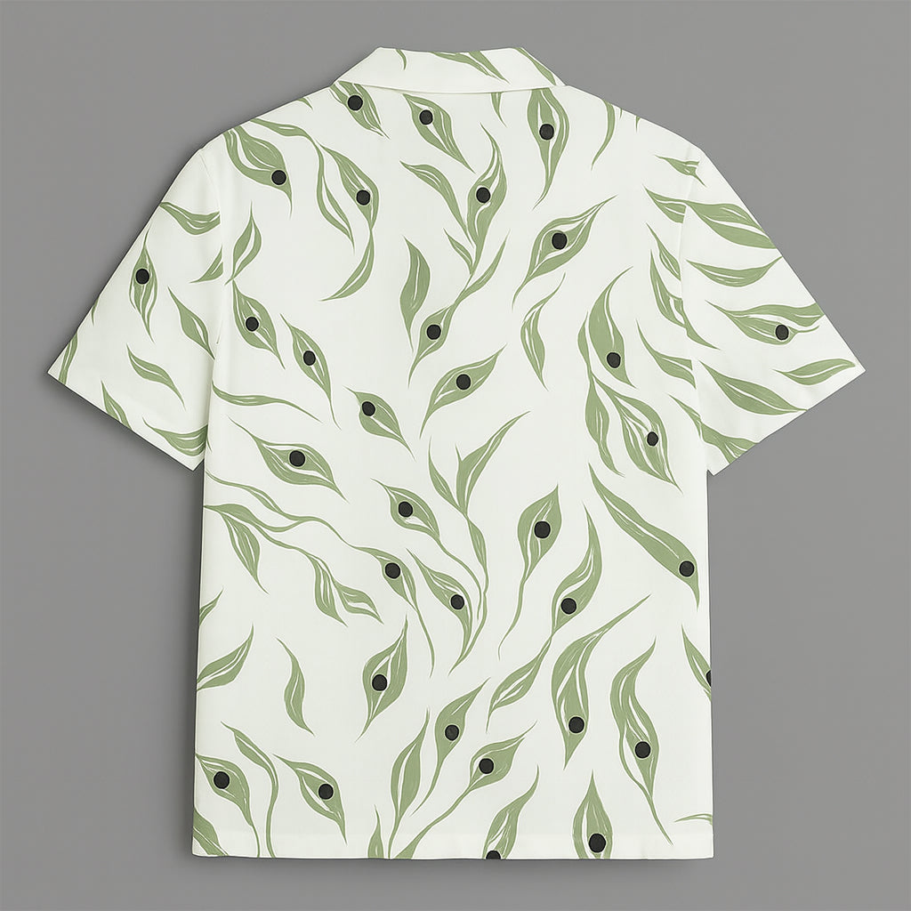 White Printed Half Sleeve Shirt