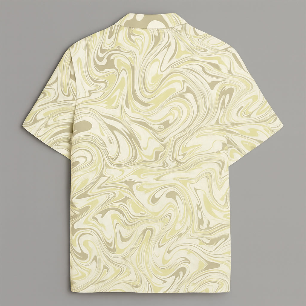 Yellow Marble Printed Half Sleeve Shirt