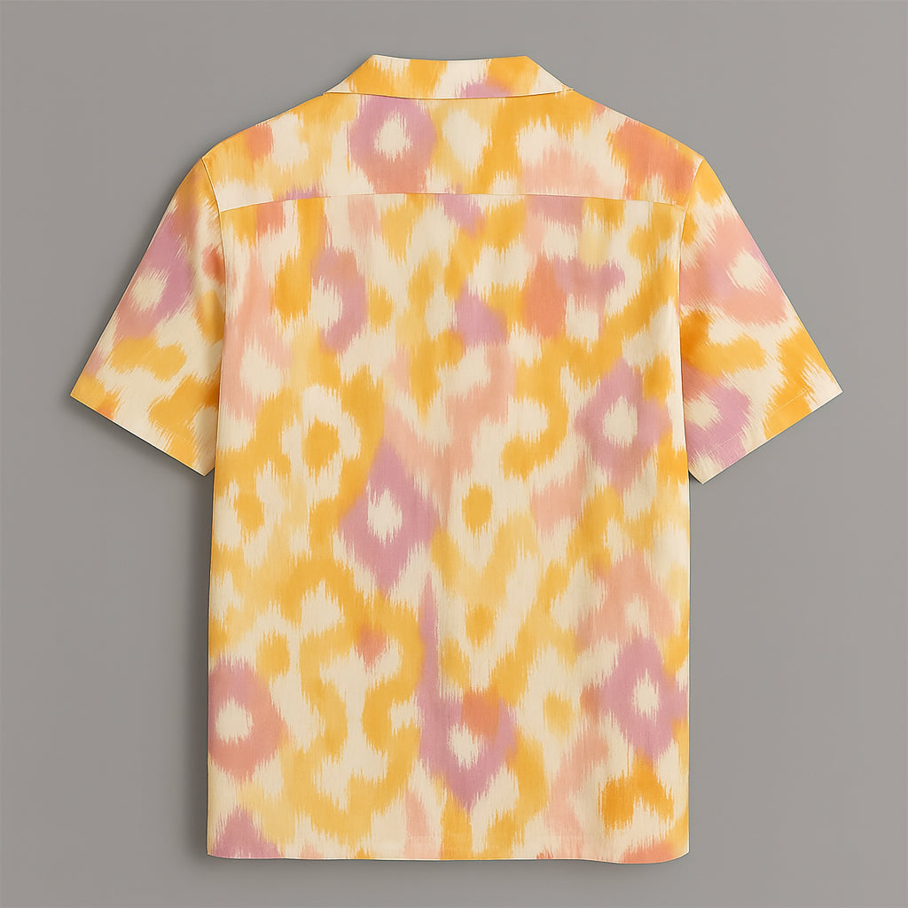 Yellow Printed Half Sleeve Shirt