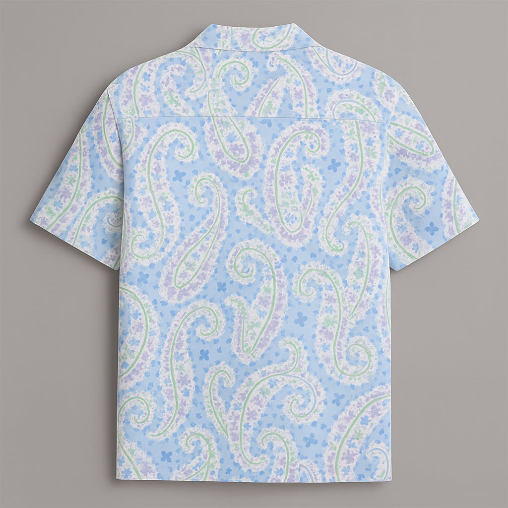 Blue Paisley Printed Half Sleeve Shirt
