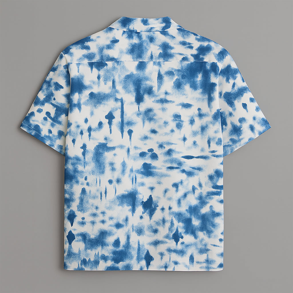 Blue Printed Half Sleeve Shirt